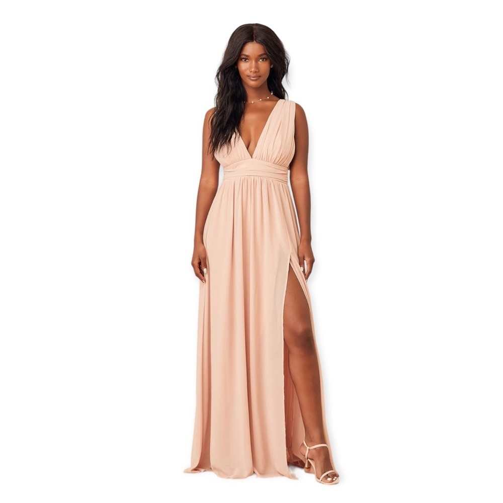 LULU’S Heavenly Hues Blush Maxi Dress M NWT